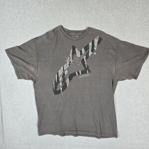 VINTAGE Alpinestars Shirt Gray Graphic Short Sleeve Y2k Big Logo READ
